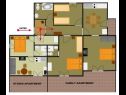 Appartamenti Naki - terrace & free parking: Studio(2+1), A2(6+1) Slatine - Isola di Ciovo  - Appartamento - A2(6+1): pianta del piano