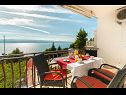 Appartamenti Franka - beautiful sea view & parking: A1(3), A2(2+2), A3(2+2), A4(3+1) Stanici - Riviera Omis  - Appartamento - A3(2+2): la terrazza