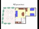 Appartamenti Stivy - 30m from beach: A2 prizemlje(2+2) , A3 1.kat(2+2), A4 1.kat(2+2), A5 2.kat(2+2), A6 2.kat(2+2) Razanj - Riviera Sibenik  - Appartamento - A2 prizemlje(2+2) : pianta del piano