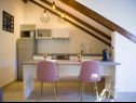 Appartamenti Filip - vineyard and large terrace: SA1 žuti(2), SA2 rozi(2) Vis - Isola di Vis  - Studio appartamento - SA2 rozi(2): la cucina con la sala da pranzo