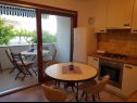 Appartamenti Kike - 60 meters from the beach: A1(4+1), A2(4+1), A3(4+1), SA1(2) Petrcane - Riviera Zadar  - Appartamento - A3(4+1): la cucina con la sala da pranzo