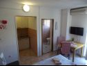Appartamenti Don - 90m from the sea: A4(5), SA1 2S(2), SA2 2R(2) Dinjiska - Isola di Pag  - Studio appartamento - SA2 2R(2): la cucina con la sala da pranzo