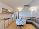 Appartamenti Jera-  barbecue and free berth for boat A1(4+1), A2(2+1) Baia Kanica (Rogoznica) - Riviera Sibenik  - Croazia - Appartamento - A1(4+1): la cucina con la sala da pranzo